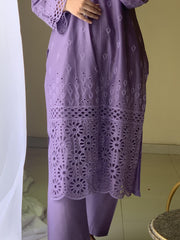 Purple 2PC - Exclusive Lawn With Fine Stitch Boring Embroidery
