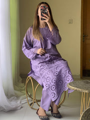 Purple 2PC - Exclusive Lawn With Fine Stitch Boring Embroidery