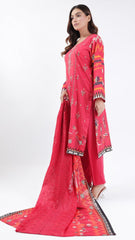 3PC Digitial Printed and Embroided Lawn Suit - Desiparel