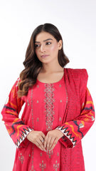 3PC Digitial Printed and Embroided Lawn Suit - Desiparel