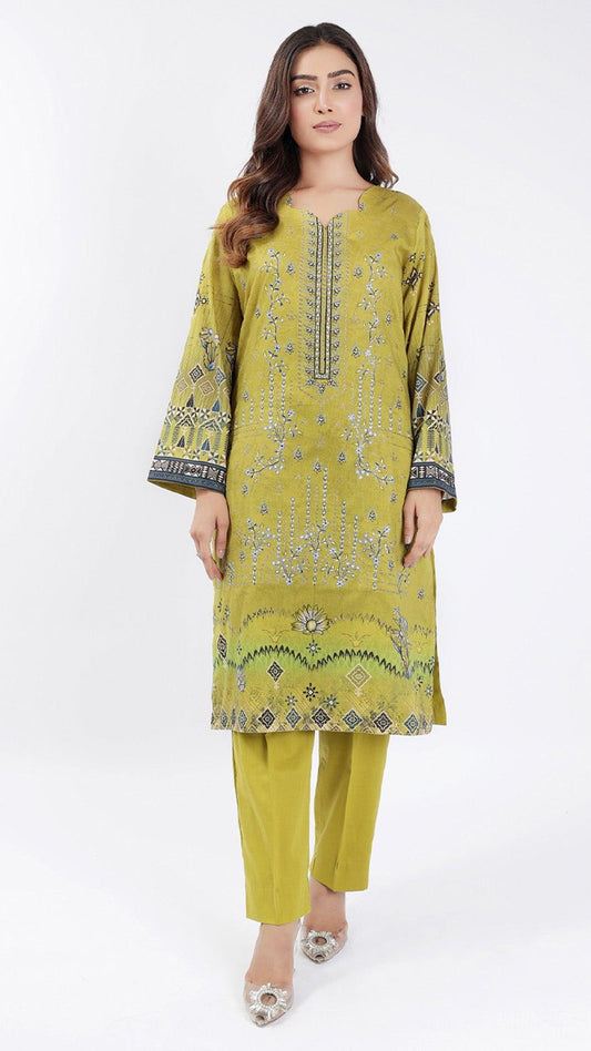 3PC Digitial Printed and Embroided Lawn Suit - Desiparel