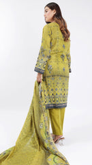 3PC Digitial Printed and Embroided Lawn Suit - Desiparel