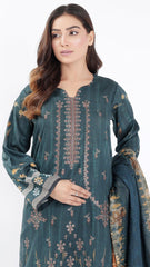 3PC Digitial Printed and Embroided Lawn Suit - Desiparel