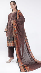 3PC Digitial Printed and Embroided Lawn Suit - Desiparel