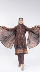 3PC Digitial Printed and Embroided Lawn Suit - Desiparel