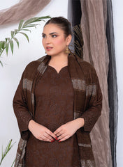 Elegant 3-Piece Unstitched Dhanak Ensemble