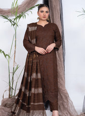 Elegant 3-Piece Unstitched Dhanak Ensemble