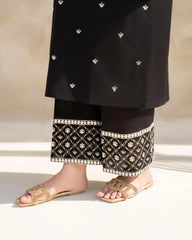 Black hock Embroidered 2pc