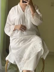 White 2PC - Exclusive Lawn With Fine Stitch Boring Embroidery